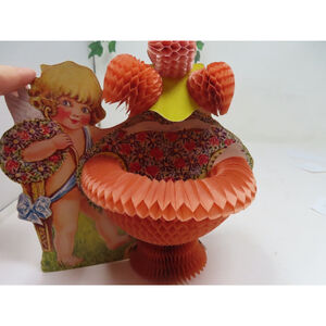 Antique 3D Mechanical Folding Cupid Valentine The Beistle Co USA